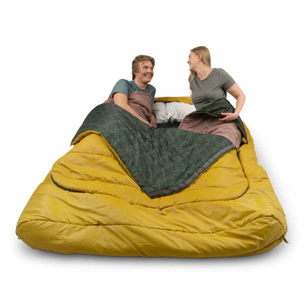 Kelty Tru Comfort Doublewide 20F Sleeping Bag in Olive Oil / Gamescape