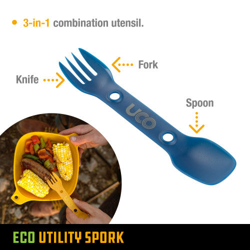 UCO Utility Spork 2 pack Berry Blue & Mustard Yellow