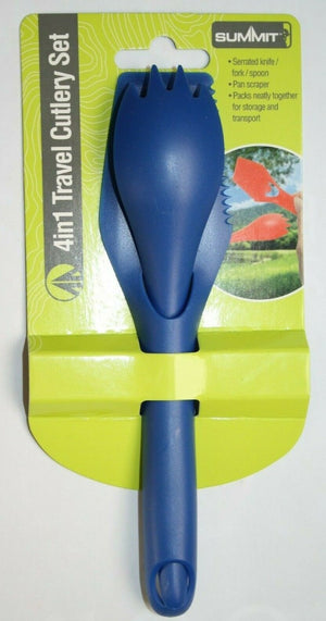 Summit 4 in1 Travel Cutlery 4 Colours Spork Knife Fork Spoon Microbites SnaxTool