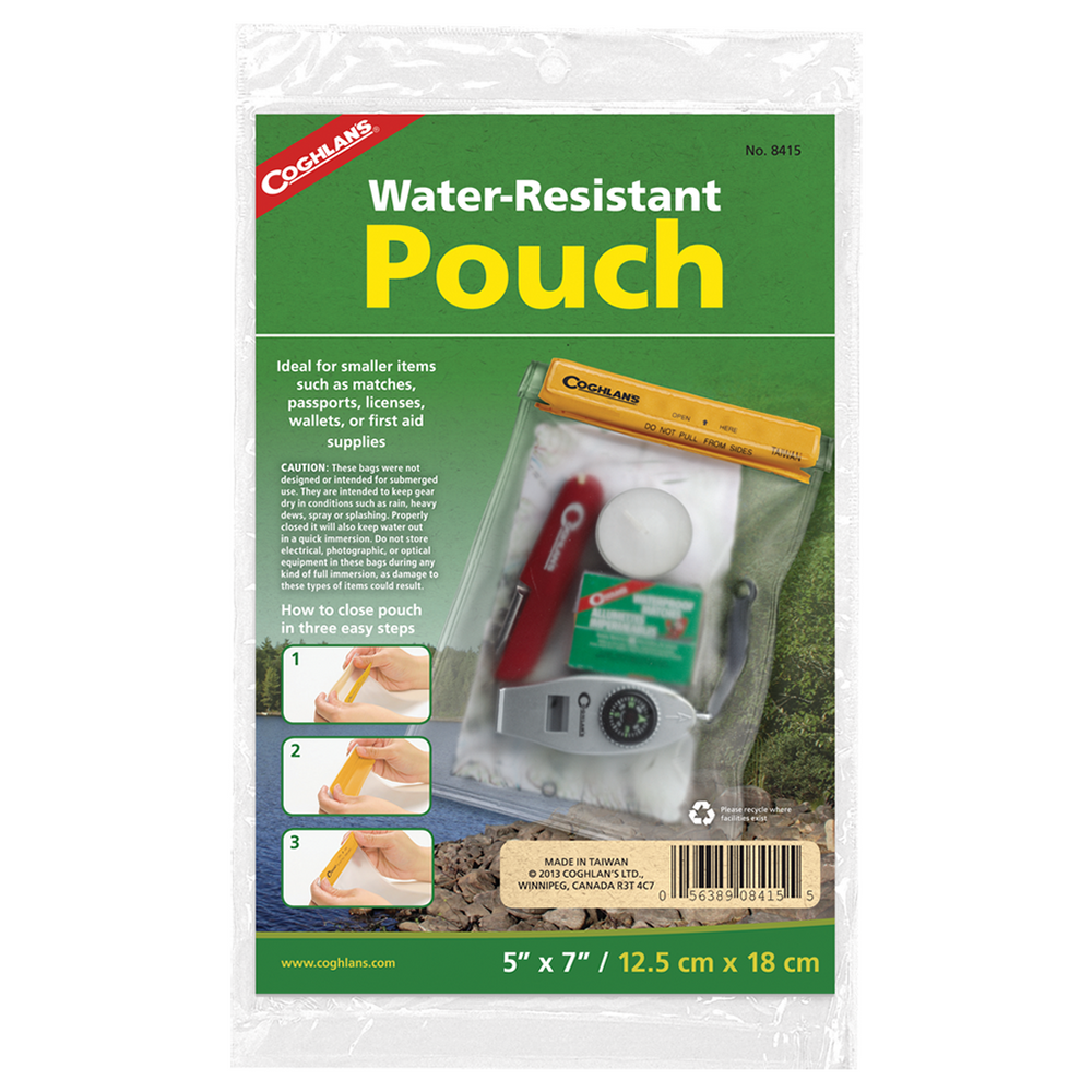 Coghlans waterproof pouch size 5 x 7 / 12.5cm x 18cm