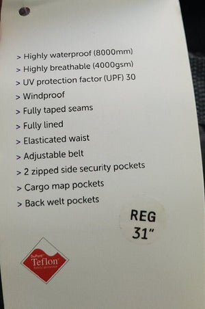 Targetdry Expedition Cargo Waterproof Trousers - Liquorice / Sandstone