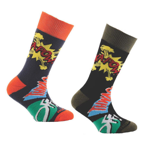 Horizon Kids Outdoor Socks 2 Pack Kapow! Print