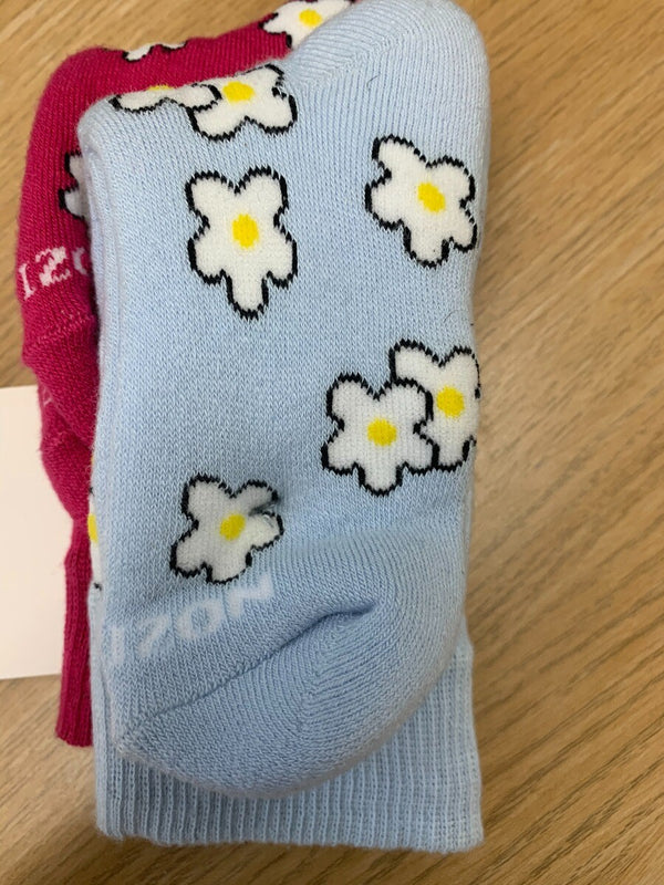 Horizon Kids Outdoor Socks 2 Pack Floral Cerise / Sky