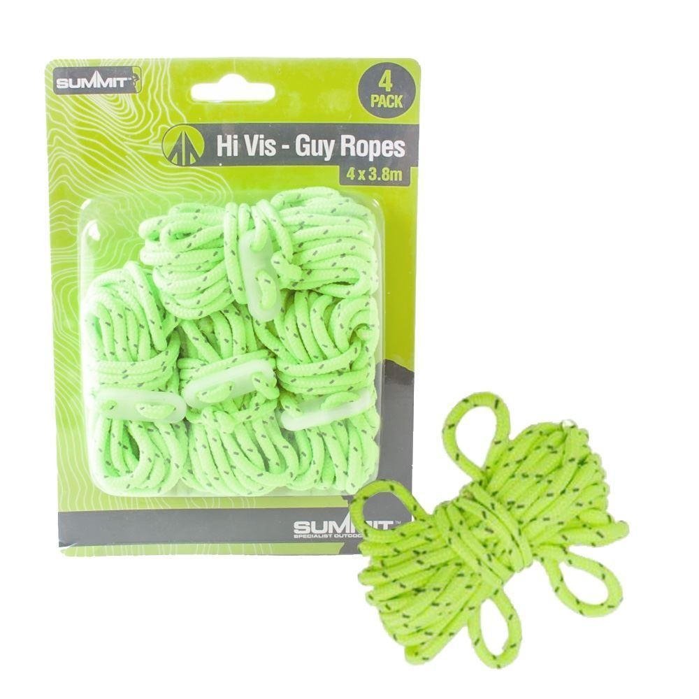 Summit Hi Vis Guy Ropes with Tensioners Green