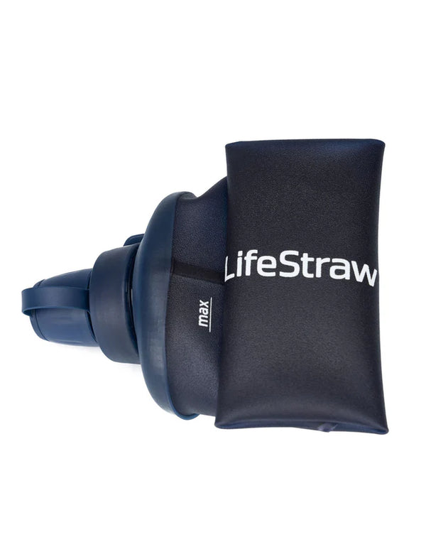 LifeStraw Peak Series Collapsible Squeeze 1L Bottle with Filter Mountain Blue