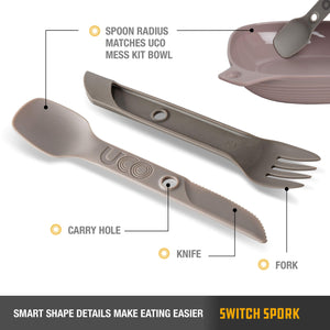 UCO Switch Spork 2-Piece Integrated Camping Utensil Set