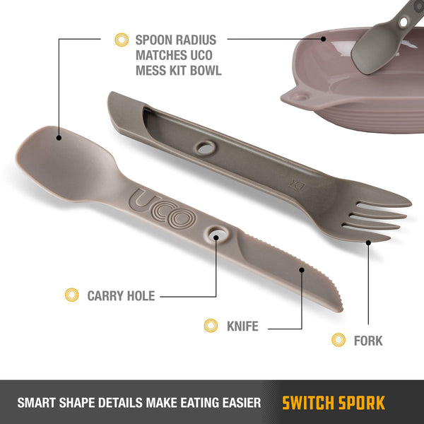 UCO Switch Spork 2-Piece Integrated Camping Utensil Set