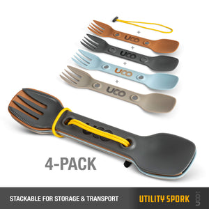 UCO Utility Spork 4 Pack with Tether Venture