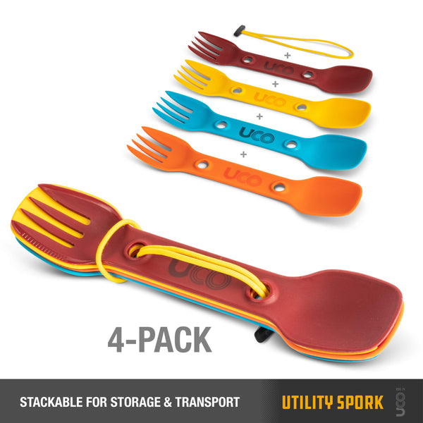 UCO Utility Spork 4 Pack with Tether Classic
