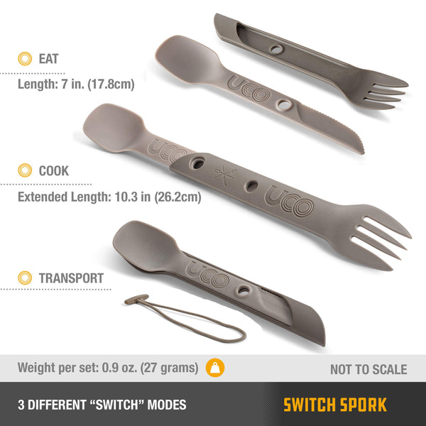 UCO Switch Spork 2-Piece Integrated Camping Utensil Set