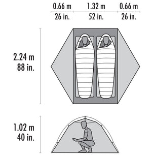 MSR Hubba Hubba LT Green 2 Person Tent