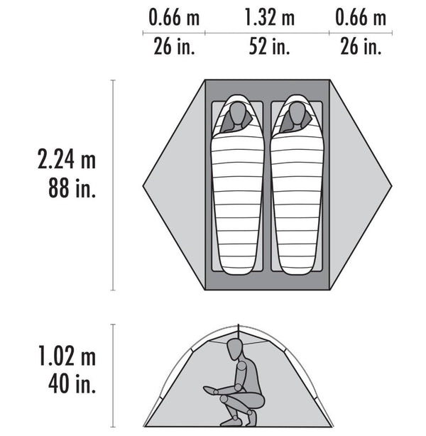 MSR Hubba Hubba LT Green 2 Person Tent