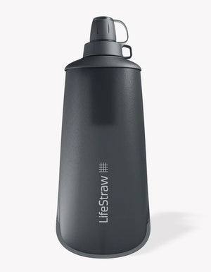 LifeStraw Peak Series Collapsible Squeeze 1L Bottle with Filter Mountain Blue