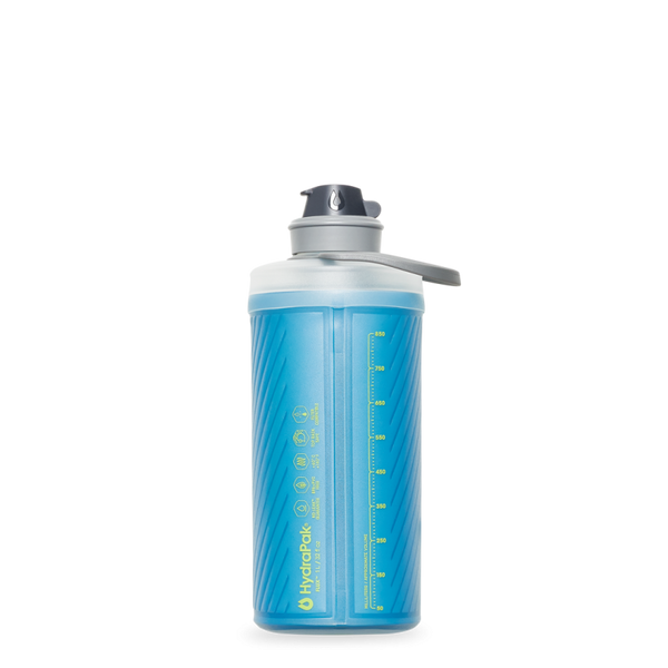 HydraPak Flux 1L Collapsible Water Bottle Tahoe Blue
