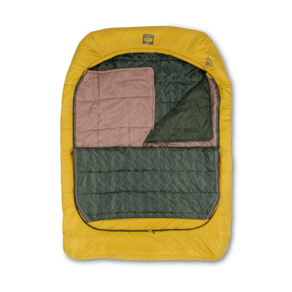 Kelty Tru Comfort Doublewide 20F Sleeping Bag in Olive Oil / Gamescape